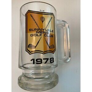 Vintage 1978 SUNNYVALE Men’s GOLF Club Glass Beer Stein Mug Rare MINT